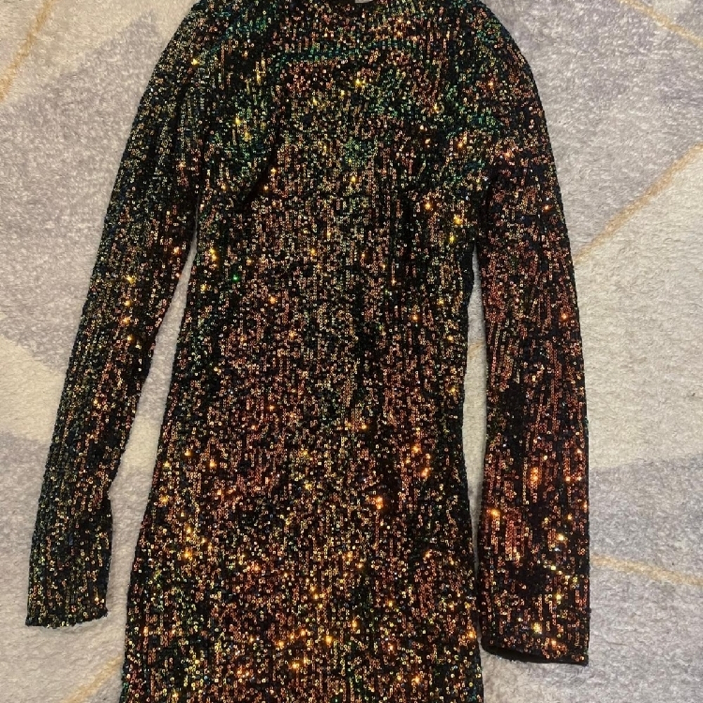 Sequin Long Sleeve Dress